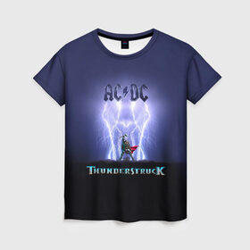 Женская футболка 3D с принтом AC DC Тор молнии в Тюмени, 100% полиэфир ( синтетическое хлопкоподобное полотно) | прямой крой, круглый вырез горловины, длина до линии бедер | ac dc | acdc | ангус янг | блюз рок | группа | крис слэйд | рок | рок н ролл | стиви янг | хард рок | эксл роуз