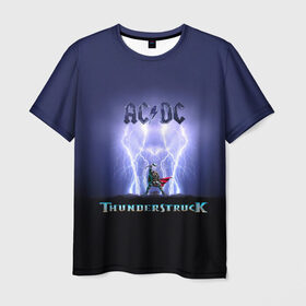 Мужская футболка 3D с принтом AC DC Тор молнии в Тюмени, 100% полиэфир | прямой крой, круглый вырез горловины, длина до линии бедер | Тематика изображения на принте: ac dc | acdc | ангус янг | блюз рок | группа | крис слэйд | рок | рок н ролл | стиви янг | хард рок | эксл роуз