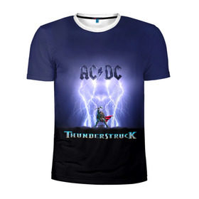 Мужская футболка 3D спортивная с принтом AC DC Тор молнии в Тюмени, 100% полиэстер с улучшенными характеристиками | приталенный силуэт, круглая горловина, широкие плечи, сужается к линии бедра | Тематика изображения на принте: ac dc | acdc | ангус янг | блюз рок | группа | крис слэйд | рок | рок н ролл | стиви янг | хард рок | эксл роуз