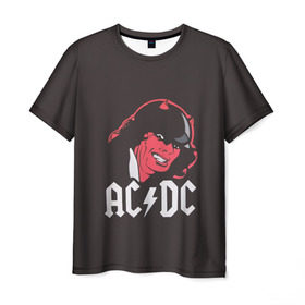 Мужская футболка 3D с принтом Чёрт AC/DC в Тюмени, 100% полиэфир | прямой крой, круглый вырез горловины, длина до линии бедер | ac dc | acdc | ангус янг | блюз рок | крис слэйд | рок группа | рок н ролл | стиви янг | хард рок | эксл роуз