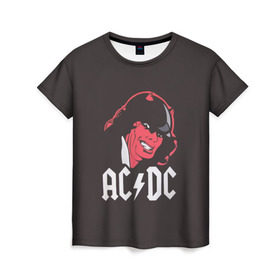 Женская футболка 3D с принтом Чёрт AC/DC в Тюмени, 100% полиэфир ( синтетическое хлопкоподобное полотно) | прямой крой, круглый вырез горловины, длина до линии бедер | ac dc | acdc | ангус янг | блюз рок | крис слэйд | рок группа | рок н ролл | стиви янг | хард рок | эксл роуз