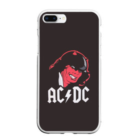 Чехол для iPhone 7Plus/8 Plus матовый с принтом Чёрт AC DC в Тюмени, Силикон | Область печати: задняя сторона чехла, без боковых панелей | ac dc | acdc | ангус янг | блюз рок | крис слэйд | рок группа | рок н ролл | стиви янг | хард рок | эксл роуз