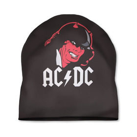 Шапка 3D с принтом Чёрт AC/DC в Тюмени, 100% полиэстер | универсальный размер, печать по всей поверхности изделия | ac dc | acdc | ангус янг | блюз рок | крис слэйд | рок группа | рок н ролл | стиви янг | хард рок | эксл роуз