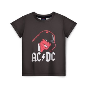 Детская футболка 3D с принтом Чёрт AC/DC в Тюмени, 100% гипоаллергенный полиэфир | прямой крой, круглый вырез горловины, длина до линии бедер, чуть спущенное плечо, ткань немного тянется | ac dc | acdc | ангус янг | блюз рок | крис слэйд | рок группа | рок н ролл | стиви янг | хард рок | эксл роуз