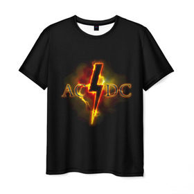 Мужская футболка 3D с принтом AC/DC огонь в Тюмени, 100% полиэфир | прямой крой, круглый вырез горловины, длина до линии бедер | Тематика изображения на принте: ac dc | acdc | ангус янг | блюз рок | крис слэйд | надпись | рок группа | рок н ролл | стиви янг | хард рок | эксл роуз