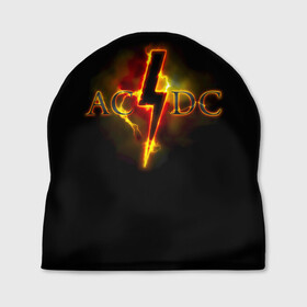 Шапка 3D с принтом AC/DC огонь в Тюмени, 100% полиэстер | универсальный размер, печать по всей поверхности изделия | ac dc | acdc | ангус янг | блюз рок | крис слэйд | надпись | рок группа | рок н ролл | стиви янг | хард рок | эксл роуз