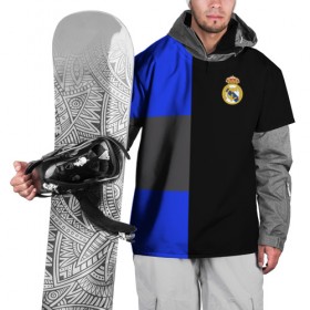 Накидка на куртку 3D с принтом Real Madrid 2018 Black Version в Тюмени, 100% полиэстер |  | emirates | fc | real madrid | клуб | мяч | реал мадрид