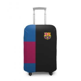 Чехол для чемодана 3D с принтом FC Barcelona Black Version в Тюмени, 86% полиэфир, 14% спандекс | двустороннее нанесение принта, прорези для ручек и колес | 