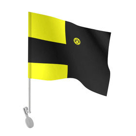 Флаг для автомобиля с принтом FC Borussia Dortmund Black в Тюмени, 100% полиэстер | Размер: 30*21 см | боруссия | дортмунд
