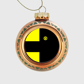Стеклянный ёлочный шар с принтом FC Borussia Dortmund Black в Тюмени, Стекло | Диаметр: 80 мм | боруссия | дортмунд