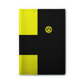 Обложка для автодокументов с принтом FC Borussia Dortmund Black в Тюмени, натуральная кожа |  размер 19,9*13 см; внутри 4 больших “конверта” для документов и один маленький отдел — туда идеально встанут права | боруссия | дортмунд