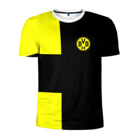 Мужская футболка 3D спортивная с принтом FC Borussia Dortmund Black в Тюмени, 100% полиэстер с улучшенными характеристиками | приталенный силуэт, круглая горловина, широкие плечи, сужается к линии бедра | боруссия | дортмунд