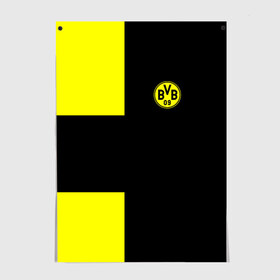 Постер с принтом FC Borussia Dortmund Black в Тюмени, 100% бумага
 | бумага, плотность 150 мг. Матовая, но за счет высокого коэффициента гладкости имеет небольшой блеск и дает на свету блики, но в отличии от глянцевой бумаги не покрыта лаком | боруссия | дортмунд