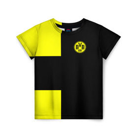 Детская футболка 3D с принтом FC Borussia Dortmund Black в Тюмени, 100% гипоаллергенный полиэфир | прямой крой, круглый вырез горловины, длина до линии бедер, чуть спущенное плечо, ткань немного тянется | боруссия | дортмунд
