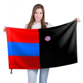 Флаг 3D с принтом FC Bayern 2018 Black Version в Тюмени, 100% полиэстер | плотность ткани — 95 г/м2, размер — 67 х 109 см. Принт наносится с одной стороны | 