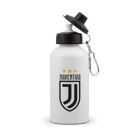 Бутылка спортивная с принтом Juventus Football Club в Тюмени, металл | емкость — 500 мл, в комплекте две пластиковые крышки и карабин для крепления | juventus football club