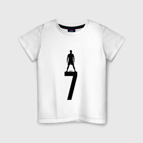 Детская футболка хлопок с принтом Криштиану Роналду в Тюмени, 100% хлопок | круглый вырез горловины, полуприлегающий силуэт, длина до линии бедер | 