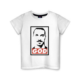 Детская футболка хлопок с принтом Златан Ибрагимович в Тюмени, 100% хлопок | круглый вырез горловины, полуприлегающий силуэт, длина до линии бедер | златан ибрагимович