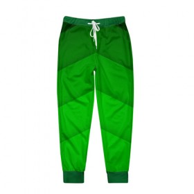 Мужские брюки 3D с принтом Зеленые полосы в Тюмени, 100% полиэстер | манжеты по низу, эластичный пояс регулируется шнурком, по бокам два кармана без застежек, внутренняя часть кармана из мелкой сетки | абстракция | геометрия | зеленый | модные.мода | пирамиды | полосы.линии | тренды | треугольники | узоры