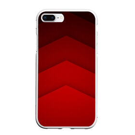 Чехол для iPhone 7Plus/8 Plus матовый с принтом Красные полосы в Тюмени, Силикон | Область печати: задняя сторона чехла, без боковых панелей | абстракция | геометрия | красный | модные.мода | оттенки | пирамиды | полосы.линии | тренды | треугольники | узоры