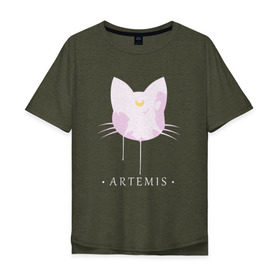 Мужская футболка хлопок Oversize с принтом Artemis в Тюмени, 100% хлопок | свободный крой, круглый ворот, “спинка” длиннее передней части | Тематика изображения на принте: anime | sailor moon | аниме | сейлор мун