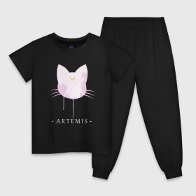 Детская пижама хлопок с принтом Artemis в Тюмени, 100% хлопок |  брюки и футболка прямого кроя, без карманов, на брюках мягкая резинка на поясе и по низу штанин
 | anime | sailor moon | аниме | сейлор мун