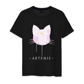 Мужская футболка хлопок с принтом Artemis в Тюмени, 100% хлопок | прямой крой, круглый вырез горловины, длина до линии бедер, слегка спущенное плечо. | anime | sailor moon | аниме | сейлор мун