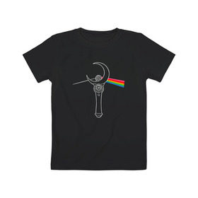Детская футболка хлопок с принтом Dark side of the moon в Тюмени, 100% хлопок | круглый вырез горловины, полуприлегающий силуэт, длина до линии бедер | anime | sailor moon | аниме | сейлор мун
