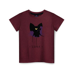 Детская футболка хлопок с принтом Luna в Тюмени, 100% хлопок | круглый вырез горловины, полуприлегающий силуэт, длина до линии бедер | anime | sailor moon | аниме | сейлор мун