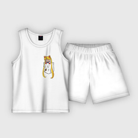 Детская пижама с шортами хлопок с принтом Little Pocket Moon в Тюмени,  |  | anime | sailor moon | аниме | сейлор мун
