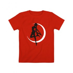 Детская футболка хлопок с принтом Луна в Тюмени, 100% хлопок | круглый вырез горловины, полуприлегающий силуэт, длина до линии бедер | anime | sailor moon | аниме | сейлор мун