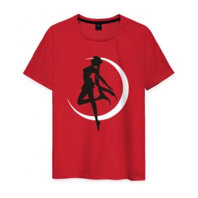 Мужская футболка хлопок с принтом Луна в Тюмени, 100% хлопок | прямой крой, круглый вырез горловины, длина до линии бедер, слегка спущенное плечо. | anime | sailor moon | аниме | сейлор мун