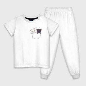 Детская пижама хлопок с принтом Кисы в Тюмени, 100% хлопок |  брюки и футболка прямого кроя, без карманов, на брюках мягкая резинка на поясе и по низу штанин
 | anime | cat | sailor moon | аниме | кисы | сейлор мун