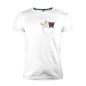 Мужская футболка премиум с принтом Кисы в Тюмени, 92% хлопок, 8% лайкра | приталенный силуэт, круглый вырез ворота, длина до линии бедра, короткий рукав | Тематика изображения на принте: anime | cat | sailor moon | аниме | кисы | сейлор мун
