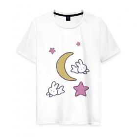 Мужская футболка хлопок с принтом Луна в Тюмени, 100% хлопок | прямой крой, круглый вырез горловины, длина до линии бедер, слегка спущенное плечо. | Тематика изображения на принте: anime | sailor moon | аниме | сейлор мун