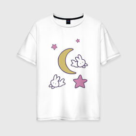 Женская футболка хлопок Oversize с принтом Луна в Тюмени, 100% хлопок | свободный крой, круглый ворот, спущенный рукав, длина до линии бедер
 | anime | sailor moon | аниме | сейлор мун