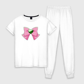 Женская пижама хлопок с принтом Юпитер в Тюмени, 100% хлопок | брюки и футболка прямого кроя, без карманов, на брюках мягкая резинка на поясе и по низу штанин | anime | sailor moon | аниме | сейлор мун