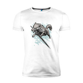Мужская футболка премиум с принтом The Swordswolf в Тюмени, 92% хлопок, 8% лайкра | приталенный силуэт, круглый вырез ворота, длина до линии бедра, короткий рукав | дарк соулс
