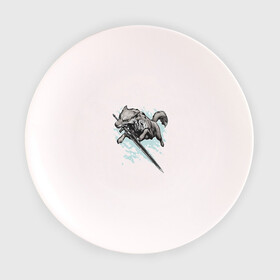 Тарелка с принтом The Swordswolf в Тюмени, фарфор | диаметр - 210 мм
диаметр для нанесения принта - 120 мм | Тематика изображения на принте: дарк соулс