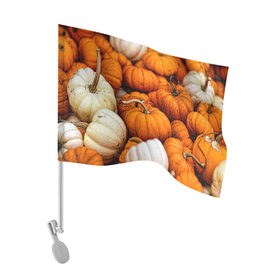 Флаг для автомобиля с принтом тыквы в Тюмени, 100% полиэстер | Размер: 30*21 см | halloween | дача | овощи | октябрь | оранжевый | осень | сентябрь | тыква | хеллуин