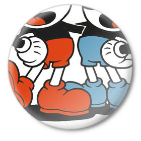 Значок с принтом Cuphead в Тюмени,  металл | круглая форма, металлическая застежка в виде булавки | cuphead