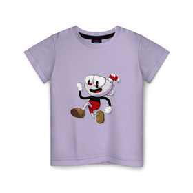 Детская футболка хлопок с принтом Cuphead в Тюмени, 100% хлопок | круглый вырез горловины, полуприлегающий силуэт, длина до линии бедер | cuphead
