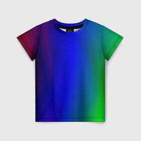 Детская футболка 3D с принтом Цветной градиент в Тюмени, 100% гипоаллергенный полиэфир | прямой крой, круглый вырез горловины, длина до линии бедер, чуть спущенное плечо, ткань немного тянется | абстракция | градиент | зеленый | модные | розовый | синий | цвет | цветные | яркие