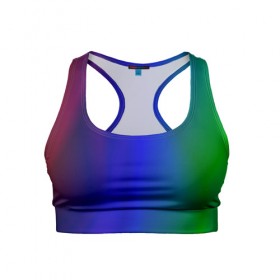 Женский спортивный топ 3D с принтом Цветной градиент в Тюмени, 82% полиэстер, 18% спандекс Ткань безопасна для здоровья, позволяет коже дышать, не мнется и не растягивается |  | абстракция | градиент | зеленый | модные | розовый | синий | цвет | цветные | яркие