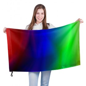 Флаг 3D с принтом Цветной градиент в Тюмени, 100% полиэстер | плотность ткани — 95 г/м2, размер — 67 х 109 см. Принт наносится с одной стороны | абстракция | градиент | зеленый | модные | розовый | синий | цвет | цветные | яркие