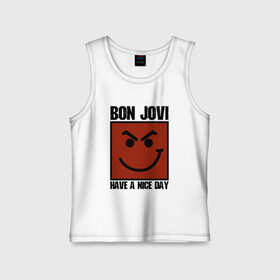 Детская майка хлопок с принтом Bon Jovi, have a nice day в Тюмени,  |  | bon jovi | бон | бон джови | глэм | группа | джови | джон | метал | рок | хард