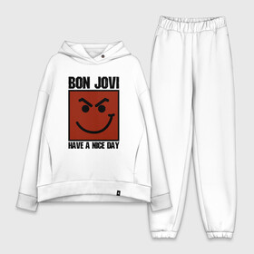 Женский костюм хлопок Oversize с принтом Bon Jovi, have a nice day в Тюмени,  |  | bon jovi | бон | бон джови | глэм | группа | джови | джон | метал | рок | хард