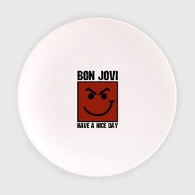 Тарелка с принтом Bon Jovi, have a nice day в Тюмени, фарфор | диаметр - 210 мм
диаметр для нанесения принта - 120 мм | bon jovi | бон | бон джови | глэм | группа | джови | джон | метал | рок | хард