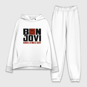 Женский костюм хлопок Oversize с принтом Bon Jovi, have a nice day в Тюмени,  |  | bon jovi | бон | бон джови | глэм | группа | джови | джон | метал | рок | хард