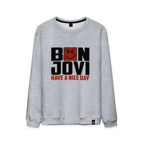 Мужской свитшот хлопок с принтом Bon Jovi, have a nice day в Тюмени, 100% хлопок |  | bon jovi | бон | бон джови | глэм | группа | джови | джон | метал | рок | хард